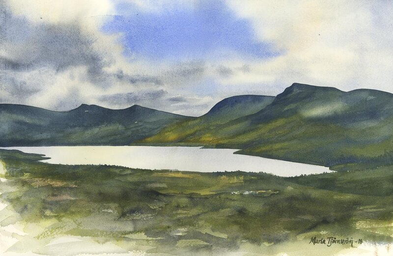 Akvarell Rissjön, Vilhelmina av Maria Tjärnström