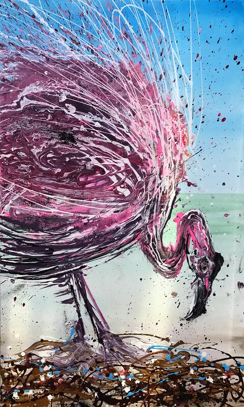 Akrylmålning Miami Vulture av Joacim Broström • JoacimArt