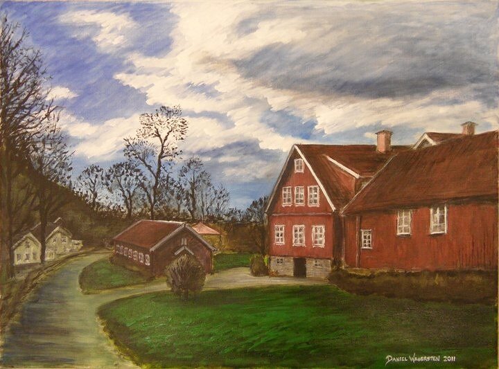 Akrylmålning Gustafsberg, Uddevalla av Daniel Wagersten