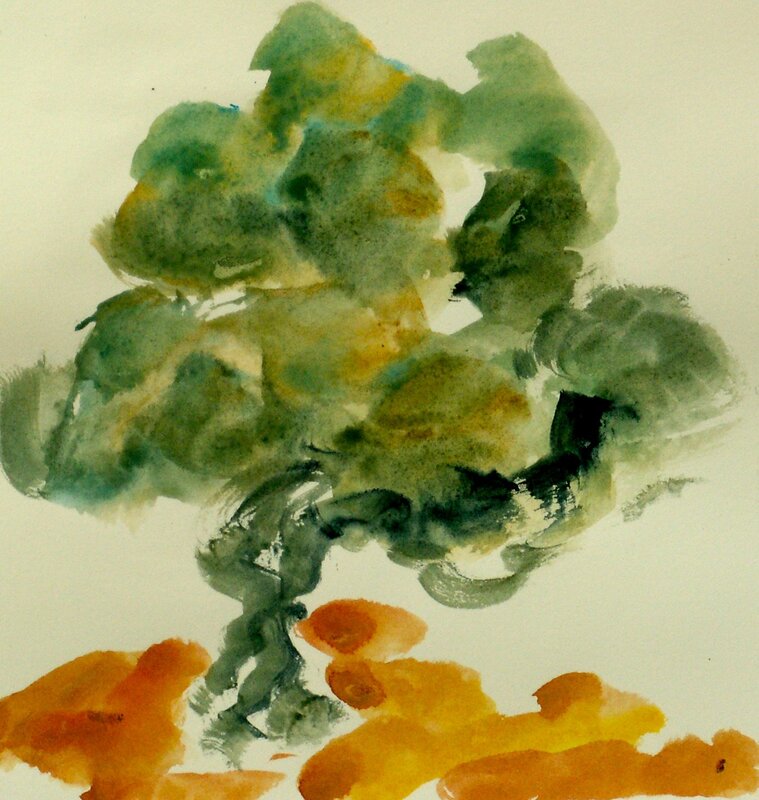Akvarell Olivträd V av Gunilla Iversen
