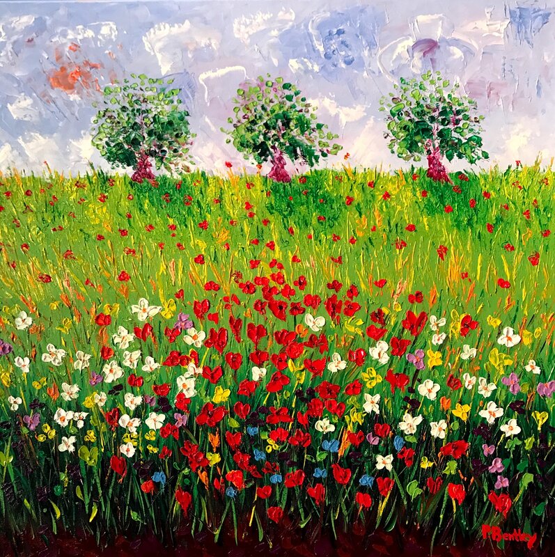 Oljemålning Summer Flowers av Per Bentley