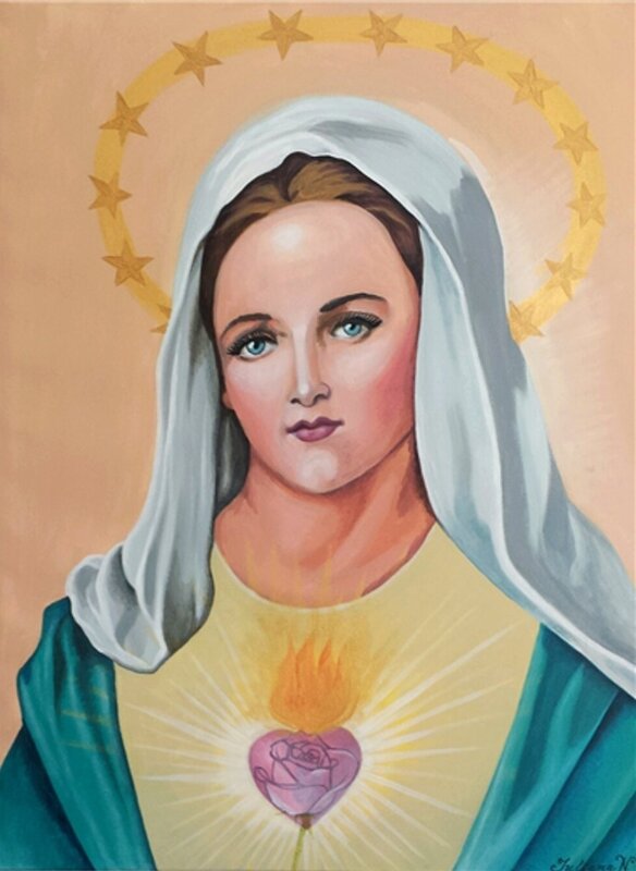 Akrylmålning Moder Maria av Juliana Boneva