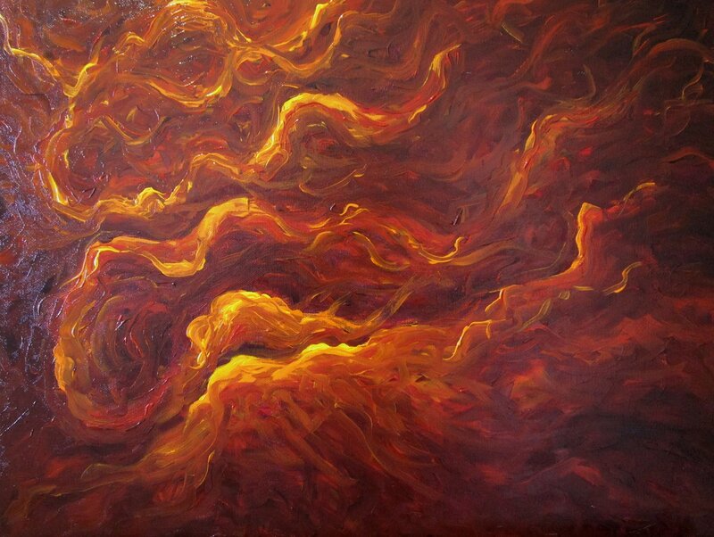 Oljemålning Eternal flames av Mats Eriksson