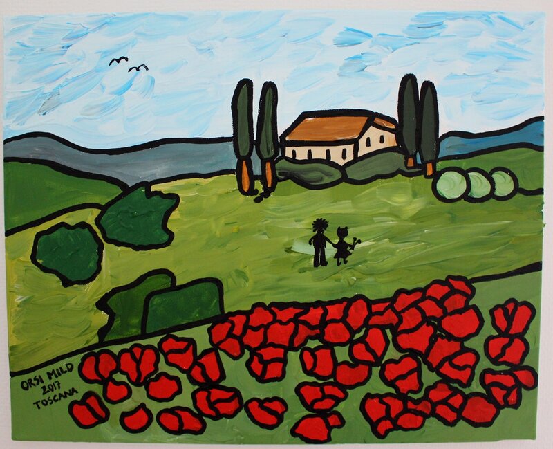 Akrylmålning Toscana av Orsi Mild