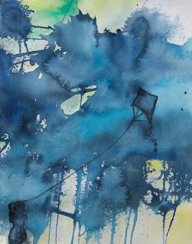 Akvarell Jorden är blå av Caroline Walker