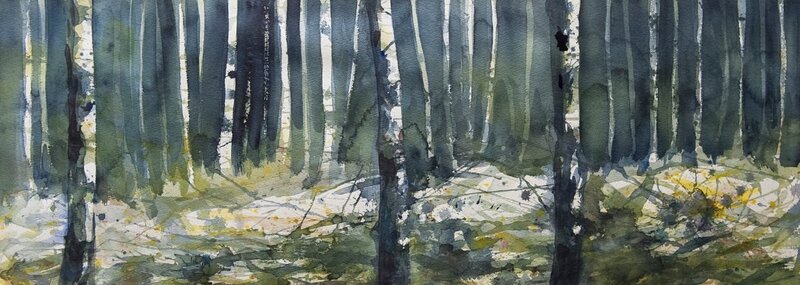 Akvarell Skogen min vila av Evalena Elk Karlsson