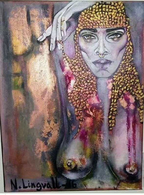 Oljemålning Egyptian woman av Nina Lingvall