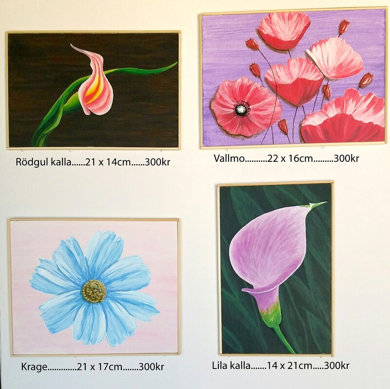 Akrylmålning Fyra små tavlor - 5 av Gösta Lindunger