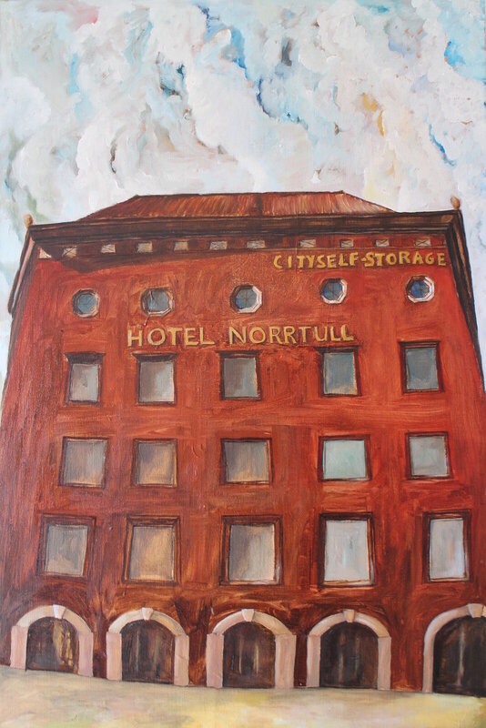 Oljemålning Hotell Norrtull av Fritz Østeb