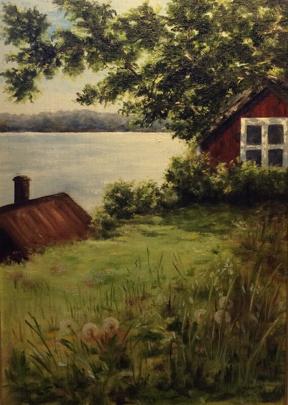 Oljemålning Efter Zorns Junikväll av Helen Boreson Holmberg