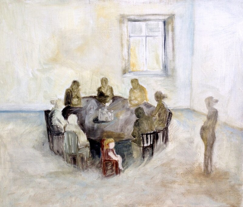 Oljemålning Ensam tillsammans av Anna Wilhelmsson