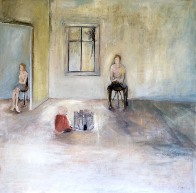 Oljemålning Ensam tillsammans 3 av Anna Wilhelmsson