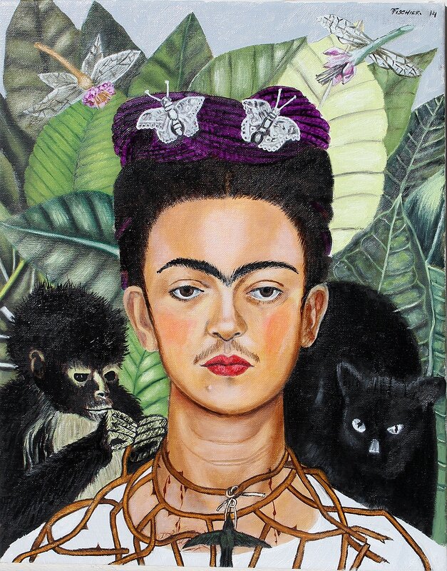 Oljemålning Kahlo av Tony Fischier