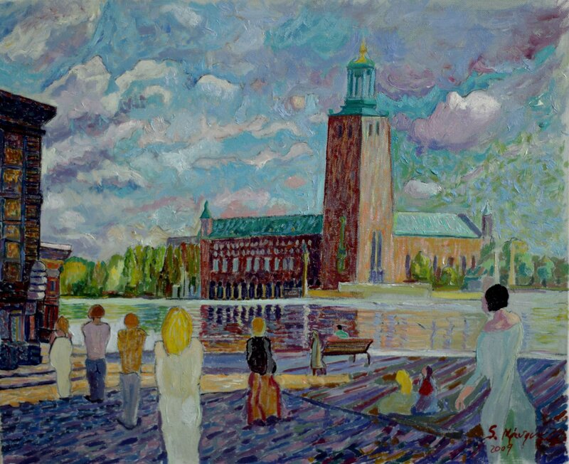 Oljemålning Stockholms stadshuset3 Oljemålning av Sebastian Marquez