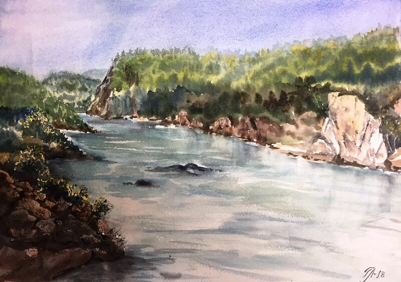Akvarell Floden av Tanya Lundmark