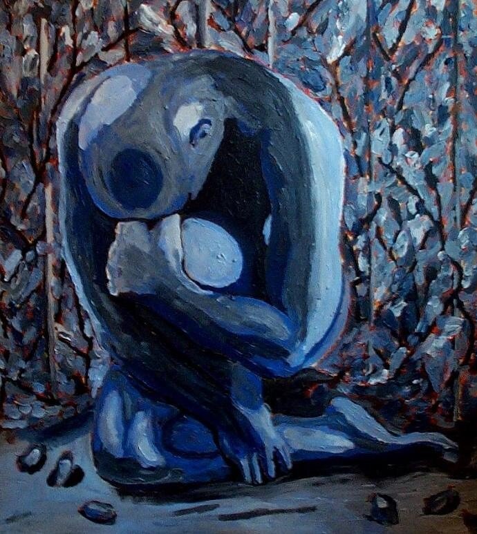 Akrylmålning Feeling Blue av Mats Eriksson