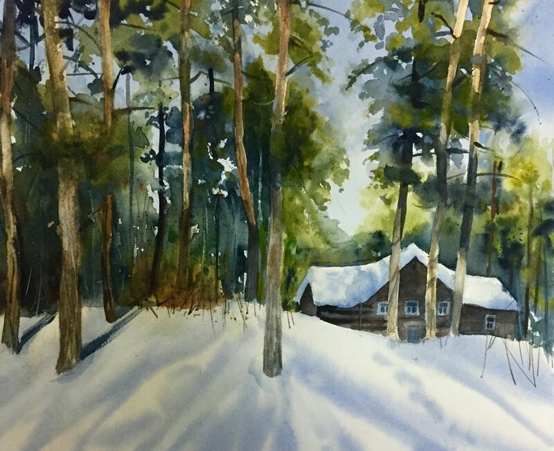 Akvarell Solig dag av Tanya Lundmark