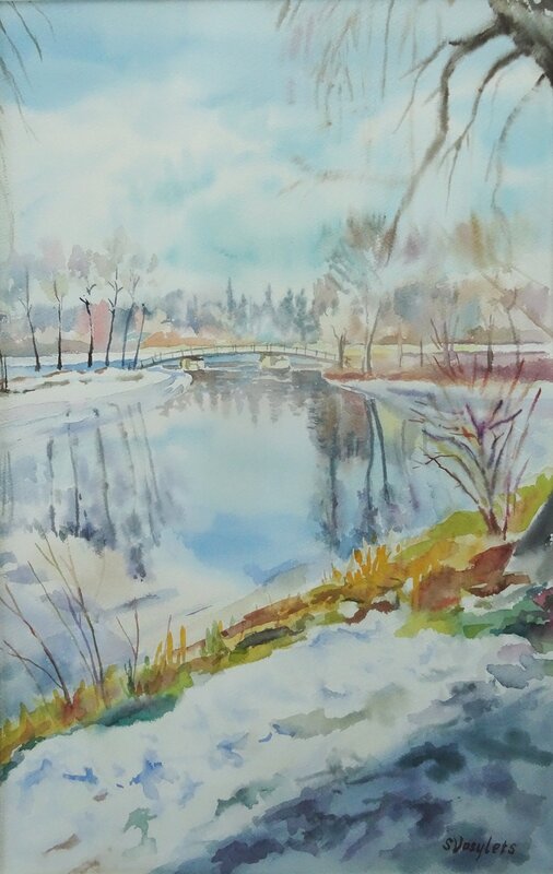 Akvarell En gång på vintern av Svitlana Vasylets