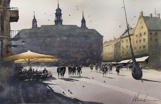 Akvarell Fristaden av Niklas Gustafsson