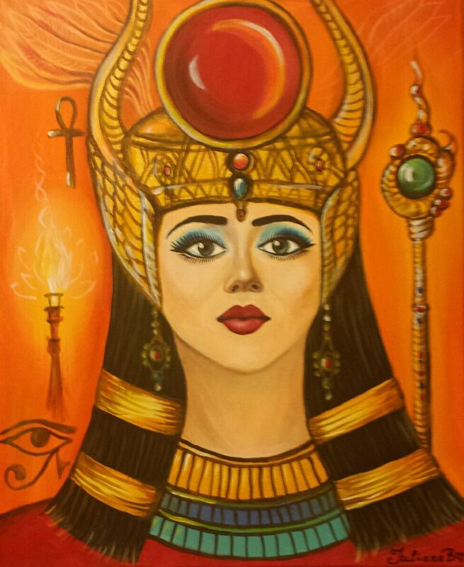 Akrylmålning Hathor av Juliana Boneva