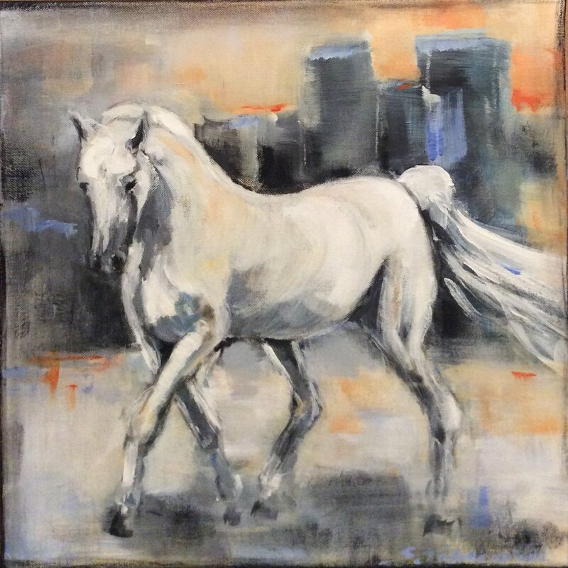 Akrylmålning Horse on the run av Sirpa Tiderman
