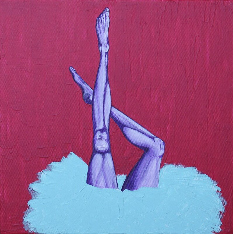Akrylmålning Barefoot ballerina av Susanne Cederlund
