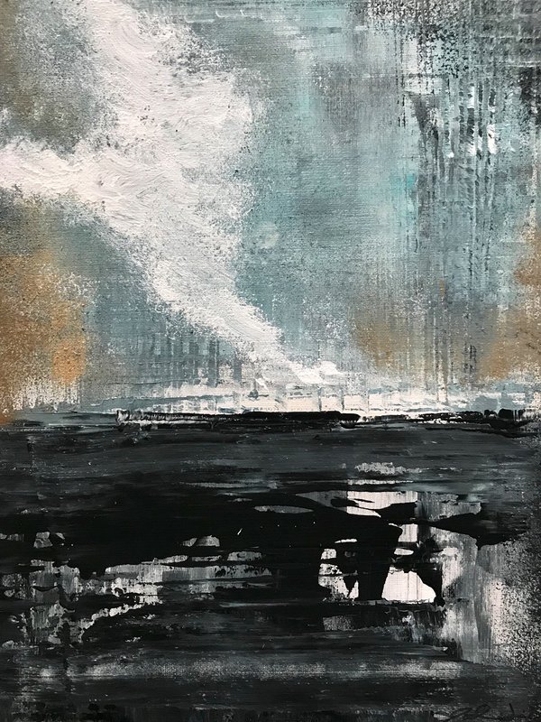 Akrylmålning When the ocean turns av Malin Lidén