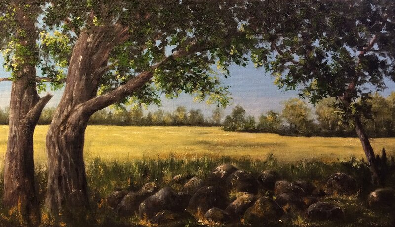 Oljemålning Under träden av Helen Boreson Holmberg