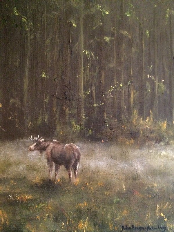 Oljemålning I dimma. av Helen Boreson Holmberg