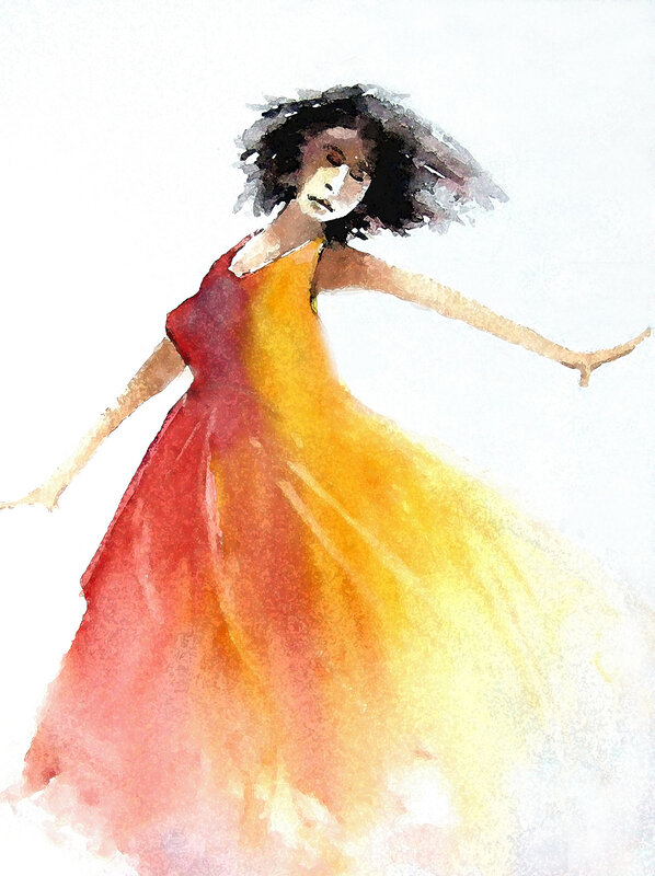 Akvarell Dancing queen av Anders Ersson