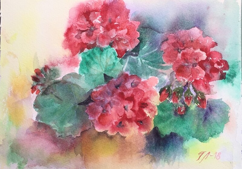 Akvarell Vår älskad blomma av Tanya Lundmark