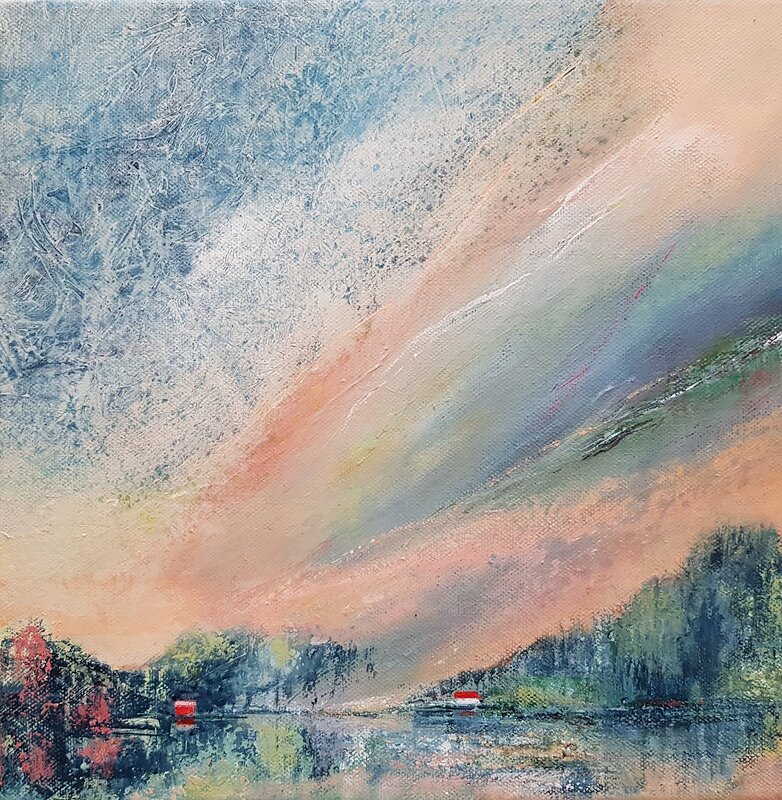 Akrylmålning Abstract sky. av Marie Holmström