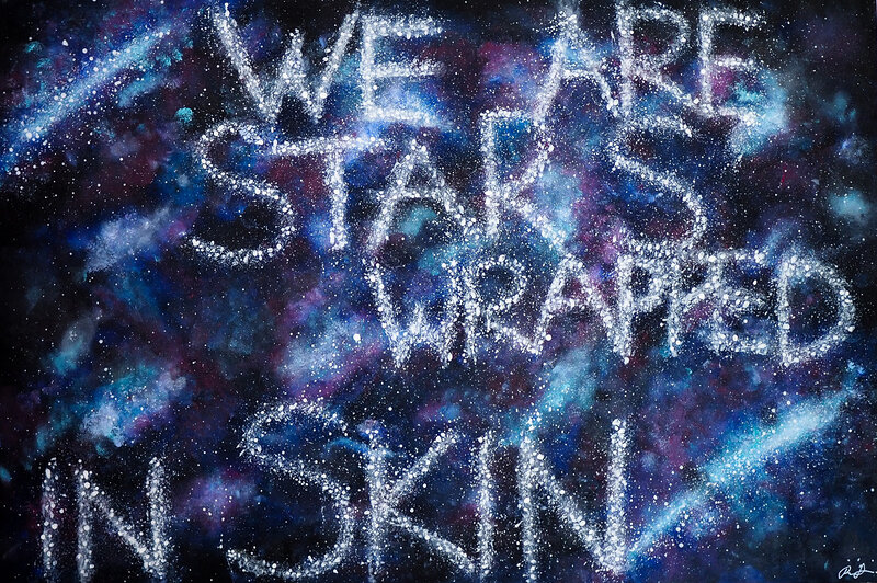 Akrylmålning Stars in Skin av Roja Shams