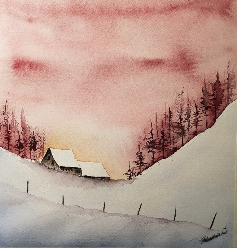 Akvarell Inner peace av Pernilla Carlsson