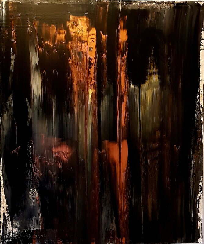 Akrylmålning Conversation with Burning Fire IV av Tobias Staaf