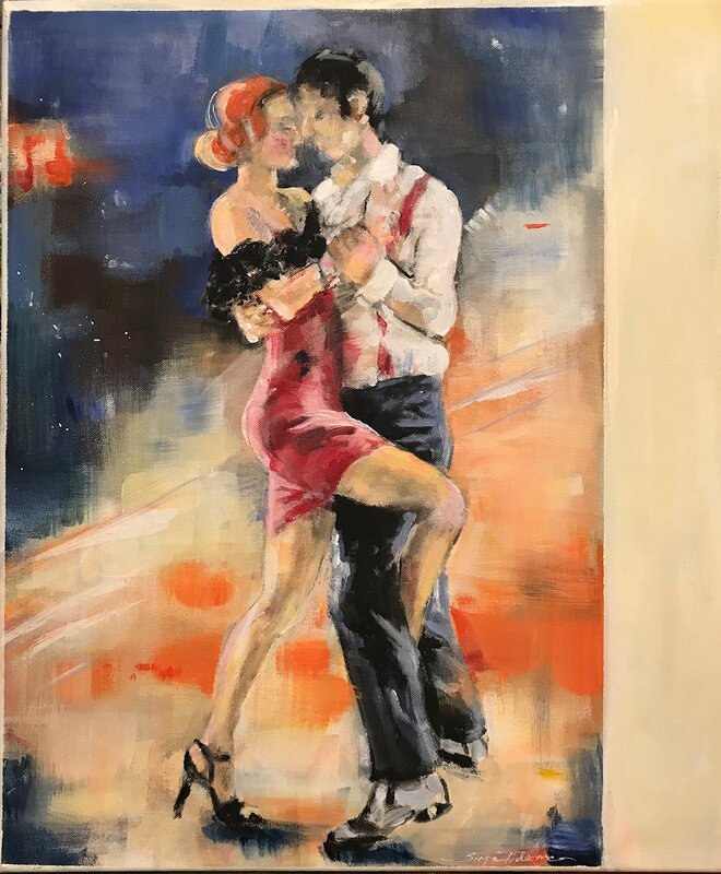 Akrylmålning Tango av Sirpa Tiderman