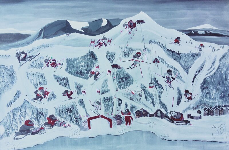 Akrylmålning Alpine world av Catarina Hjort Tolstoy