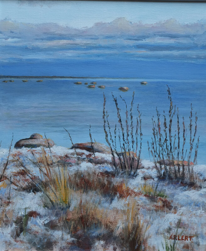 Oljemålning Vårvinter av Bertil Arlert