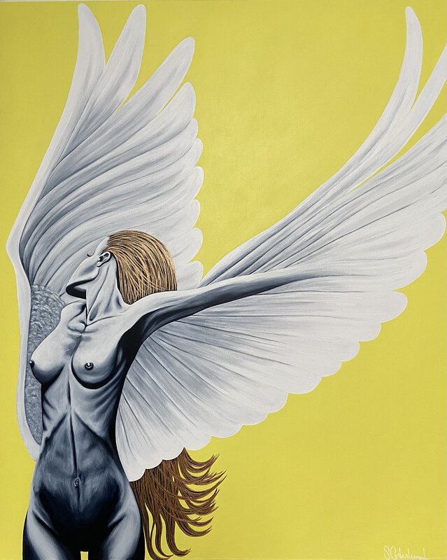 Akrylmålning Spread Your Wings av Susanne Cederlund