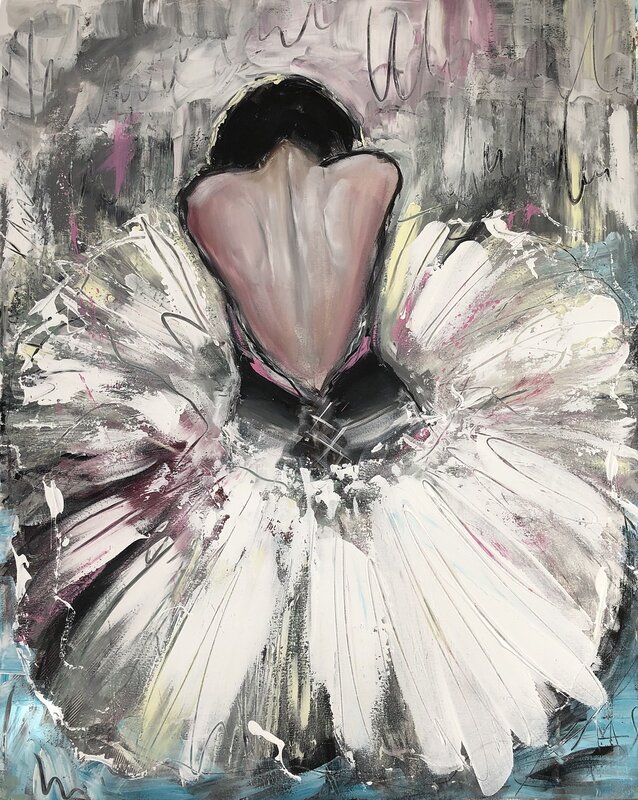 Akrylmålning Ballerina-Margurithe av Annette MA Stocker