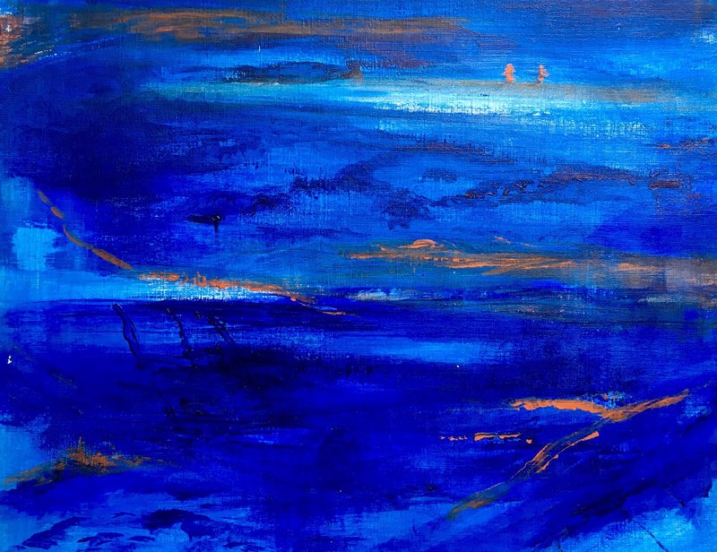Akrylmålning Det stora blå av Gunilla Tuvin