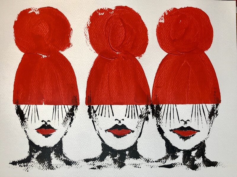 Akrylmålning The Red Heads av Susanne Cederlund