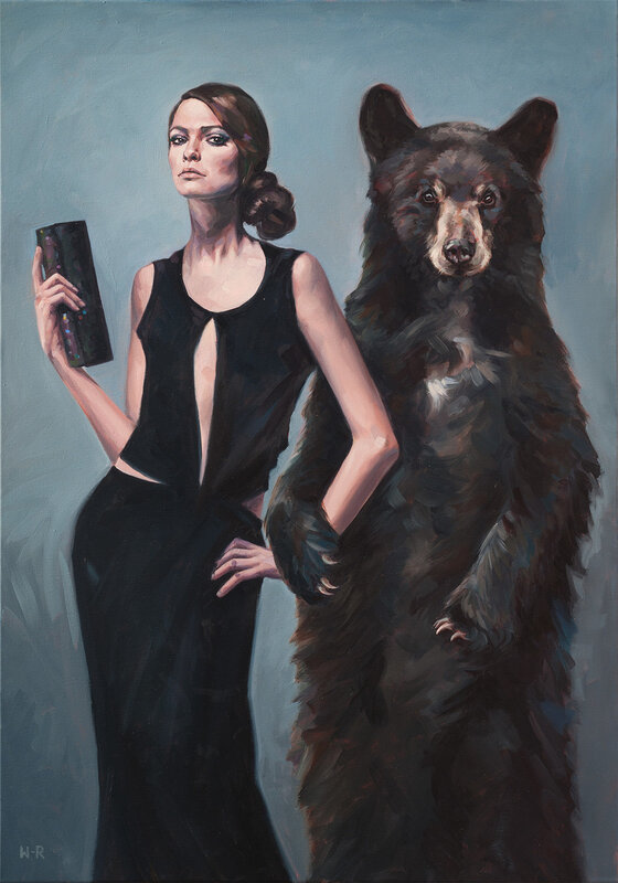 Oljemålning Bear av Wolf- Rook