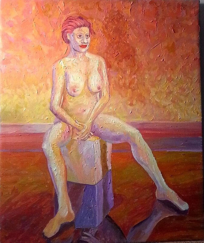 Oljemålning Vilande kvinna av Sebastian Marquez