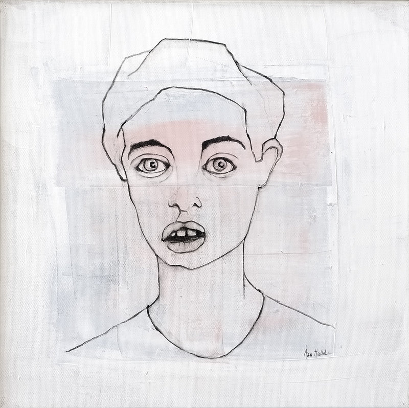 Akrylmålning Faces / 3 av Åsa Kristin Halldin