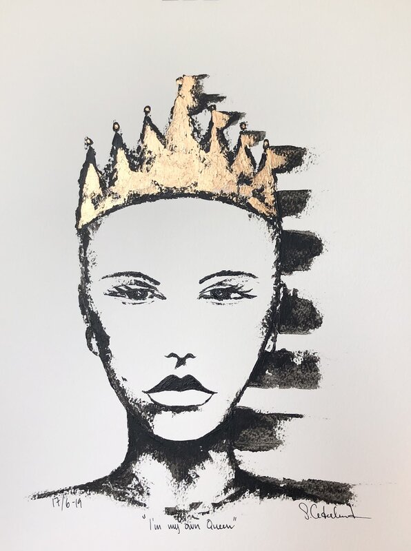 Akrylmålning I’m my own Queen av Susanne Cederlund