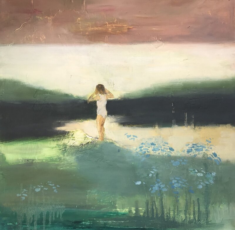 Oljemålning Kvällsbad av Sofia Norberg