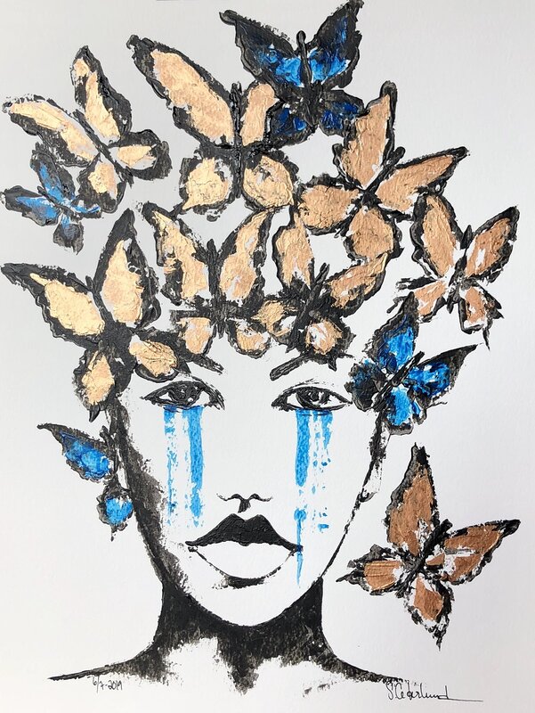 Akrylmålning Tears of Butterflies av Susanne Cederlund