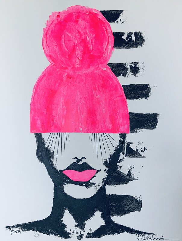 Akrylmålning Pink av Susanne Cederlund